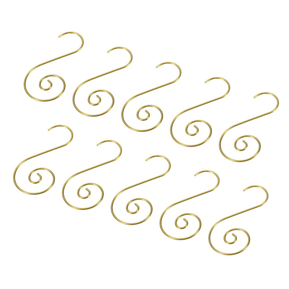 40Pcs Gold S-Shaped Metal Hooks for Ornaments 1.97x0.98 Inch