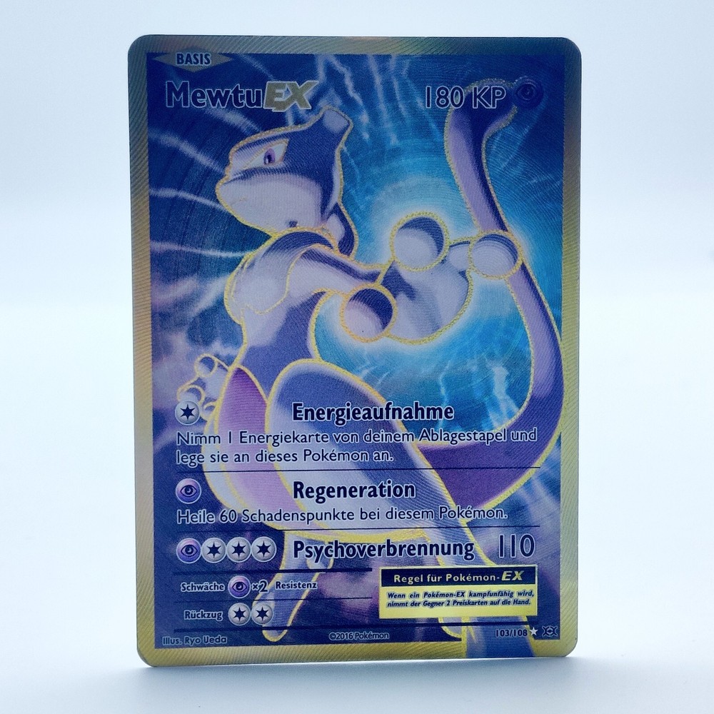 Pokemon TCG Card - Mewtwo EX 103/108 DE Full Art Holo Rare Evolutions 2016