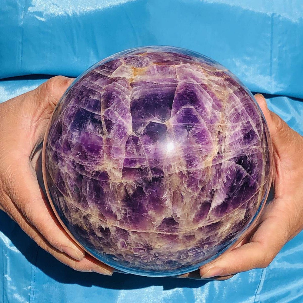 Natural 3650G Dream Amethyst Quartz Crystal Sphere Ball for Healing 2705