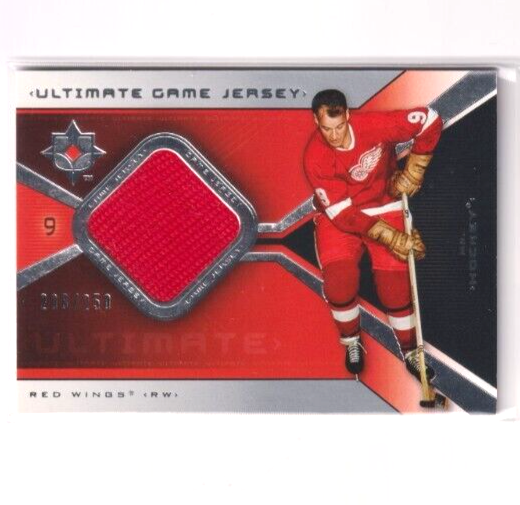 2004-05 UD Ultimate Collection Game Jersey Mr Hockey Gordie Howe /250 Red Wings