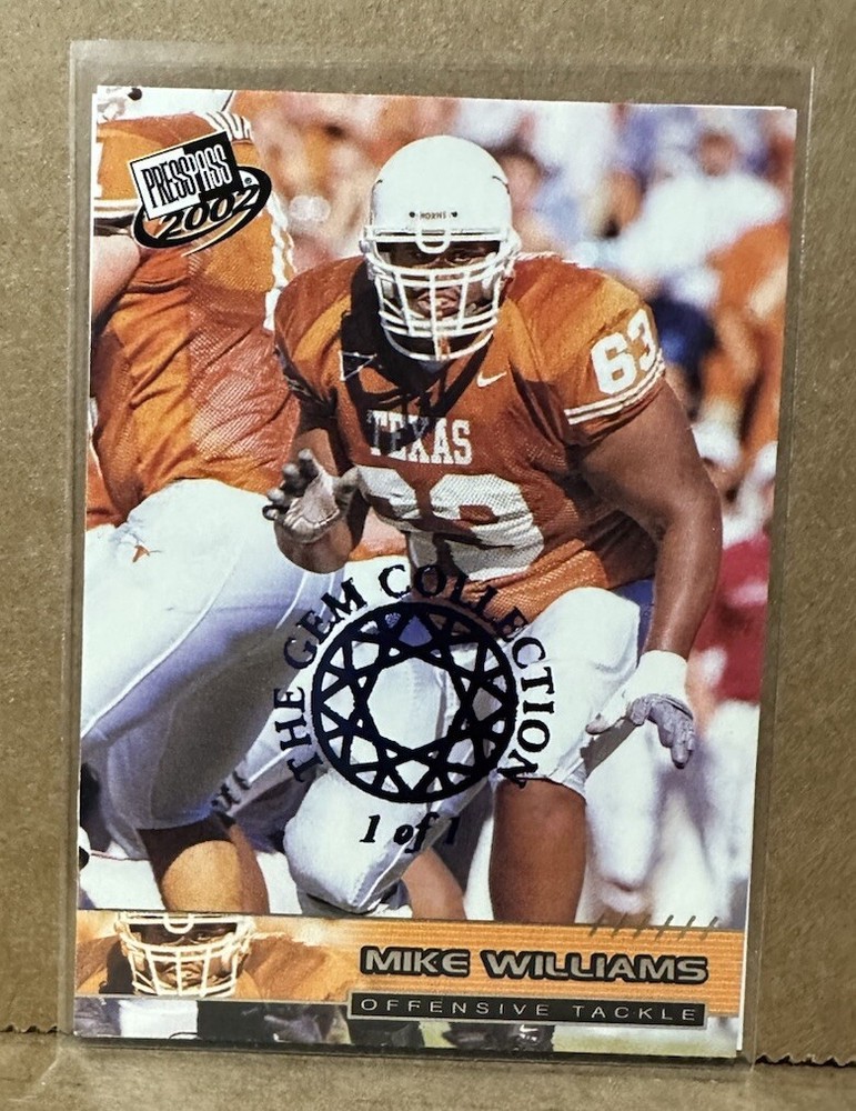 Mike Williams 2002 Press Pass Rookie Gem 1/1 Masterpiece SP Card