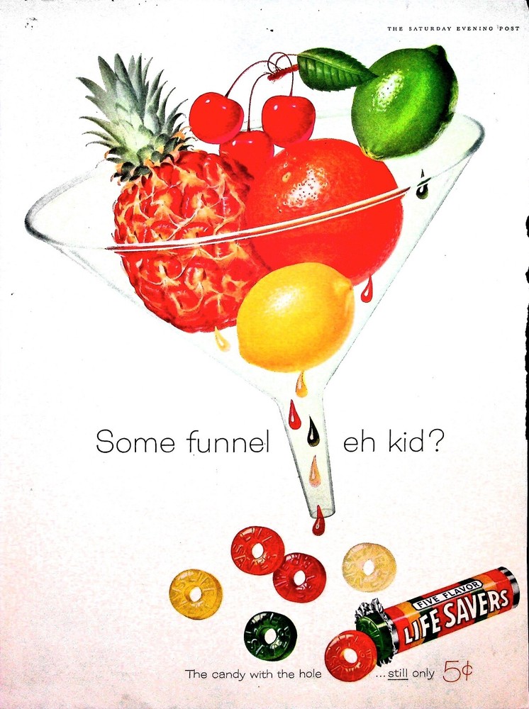 Original 1960 Life Savers Ad: Some funnel, eh kid? The Saturday Evening Post