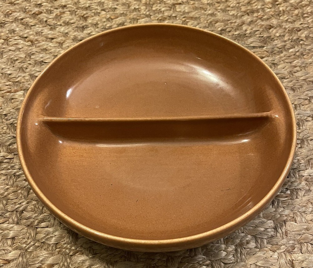 Russel Wright Serving Bowl Divided Iroquois Casual China Apricot 10
