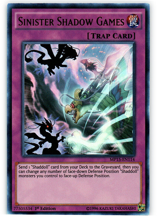 Sinister Shadow Games MP15-EN114 Ultra Rare 1st Edition NM Yugioh