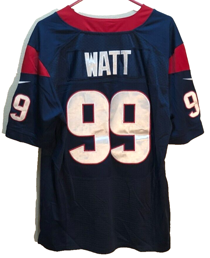 J.J. Watt #99 Houston Texans NFL Blue AFC Sewn 2002-2012 Patch Nike Jersey 48