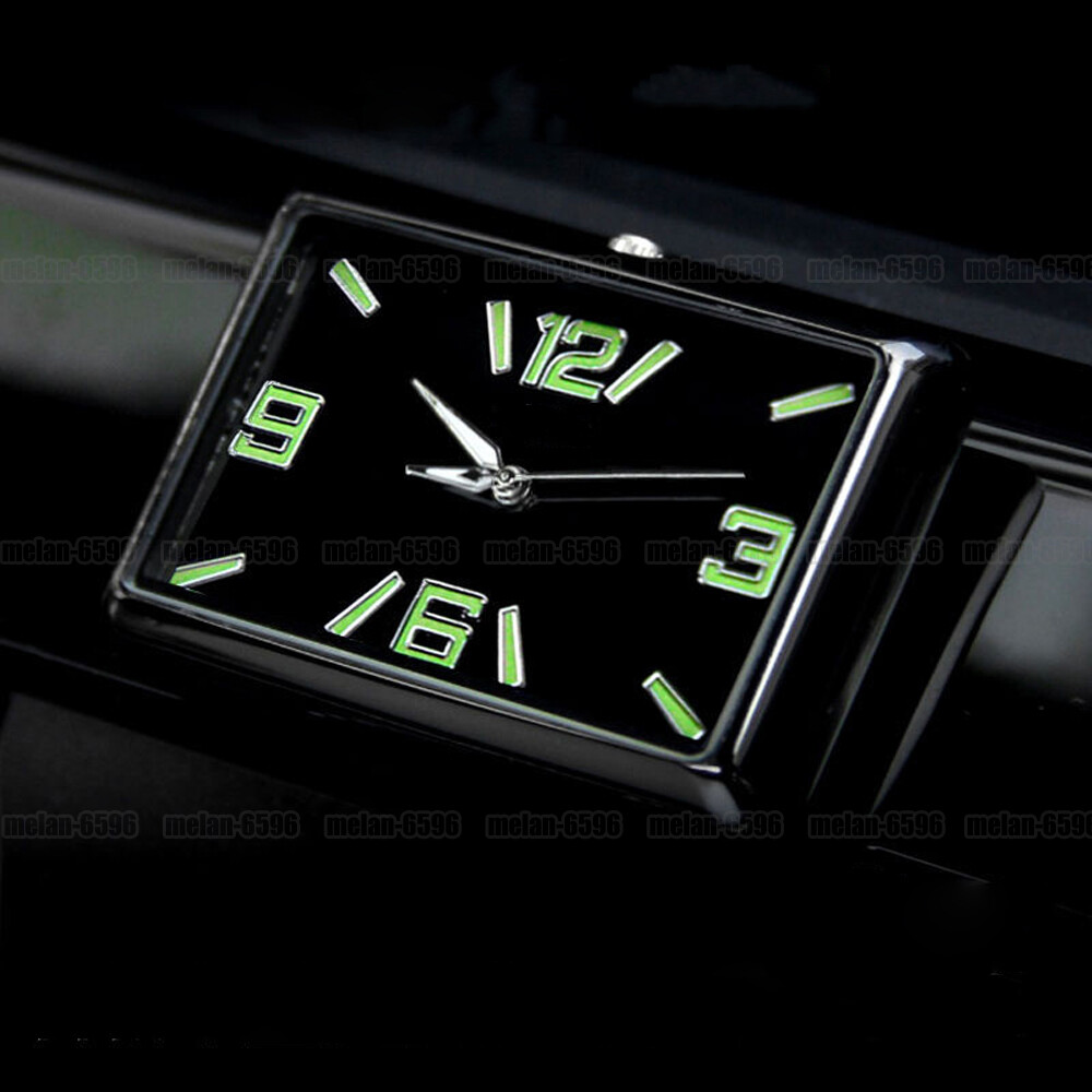 Luminous Mini Car Clock Dashboard Stick-On Watch Quartz Clock Auto Accessories