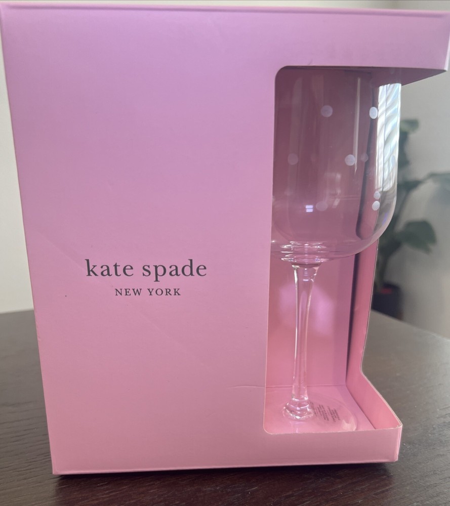 Kate Spade x LENOX Larabee Dot Balloon Wine Glasses  - Set of 4 NEW