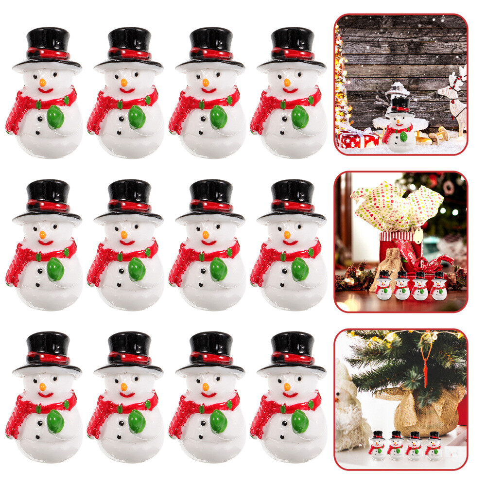 20 Pcs Christmas Decor Resin Snowman Globe Dollhouse Decorations