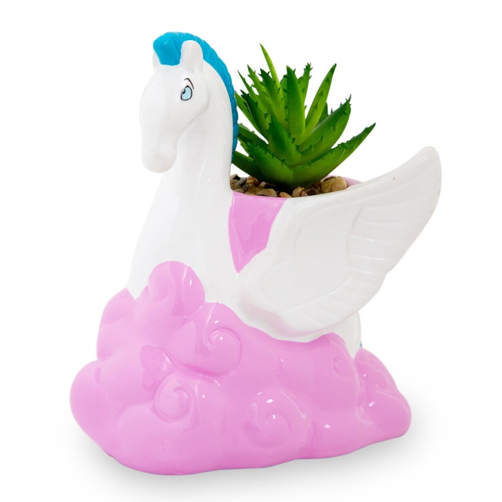 Disney Hercules Pegasus 3-Inch Ceramic Mini Planter with Artificial Succulent