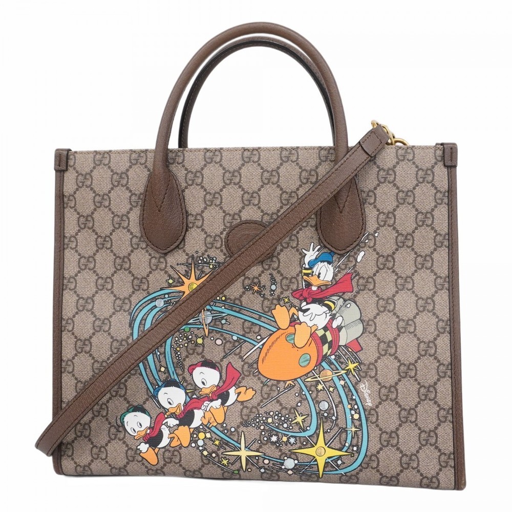 GUCCI GG Supreme Disney PVC Handbag with Gold Hardware 648134 586957