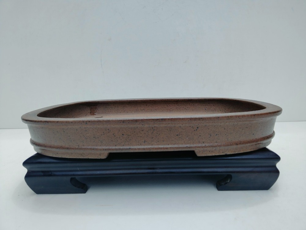 Bonsai Pot Tokoname Nakano Gyozan Soft Rectangular Width: 15.3 in / 38.9 cm