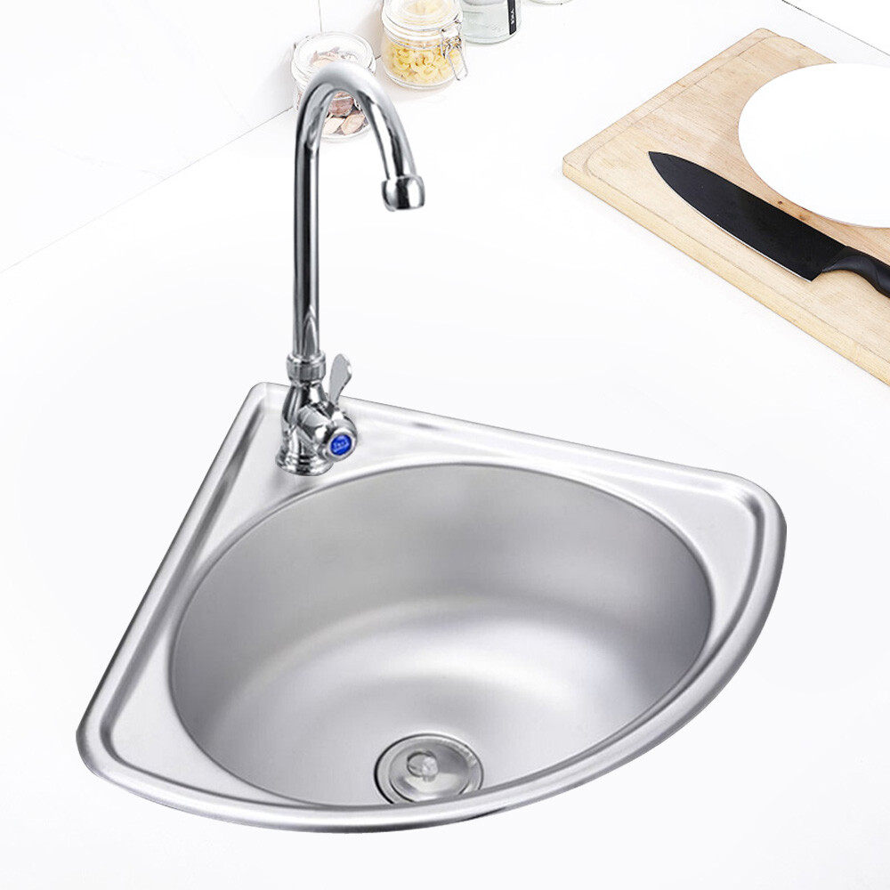 Stainless Steel Wall-Mounted Triangle Corner Sink for Bathroom