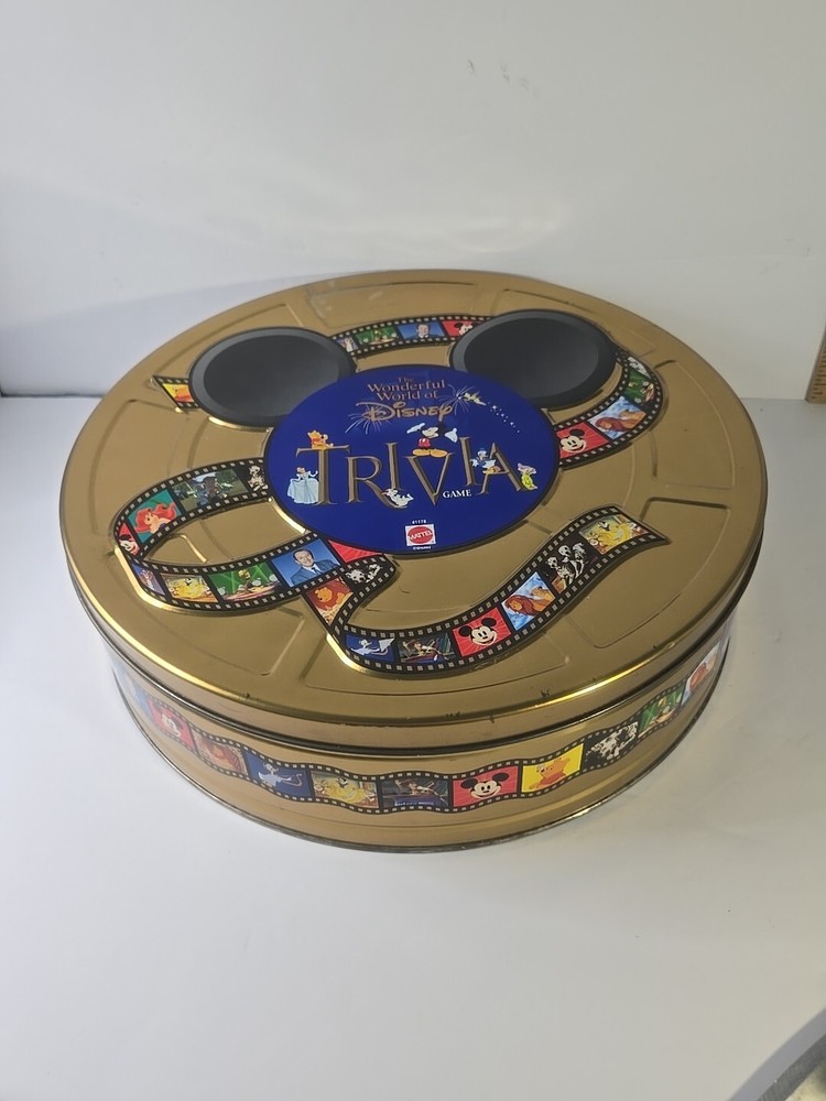 1997 Disney Trivia Board Game Gold Tin Mickey Mouse Complete Set