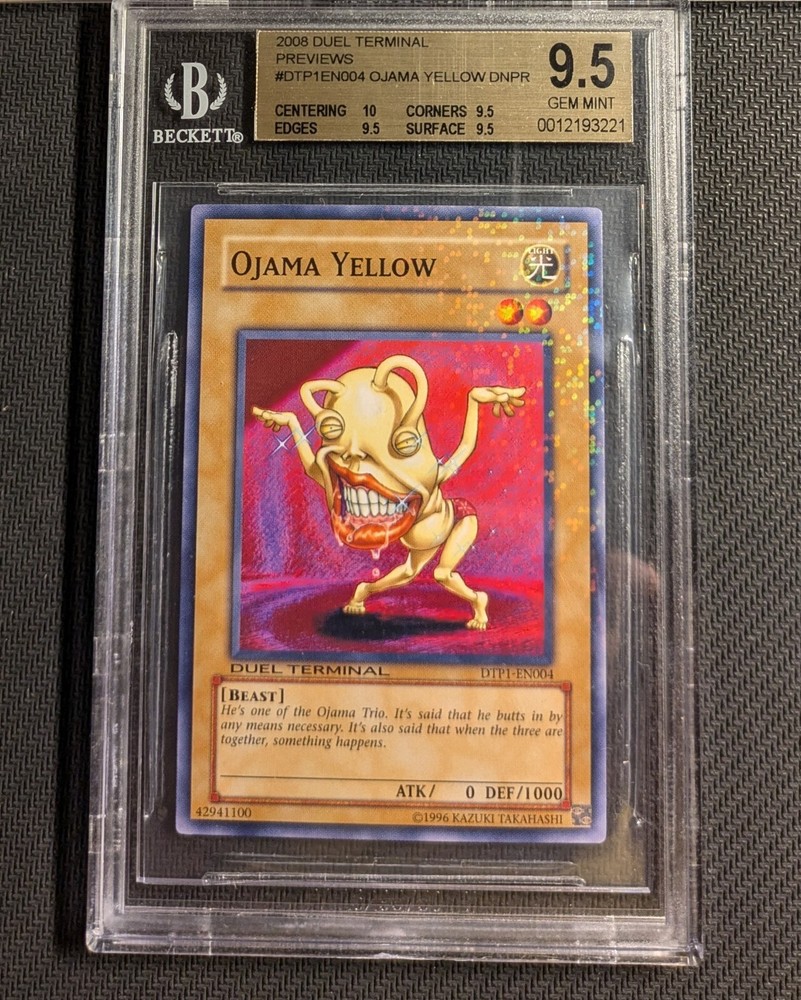 PSA/BGS 9.5 Gem Mint Duel Terminal Preview Rare Yugioh Ojama Yellow DTP1-EN004