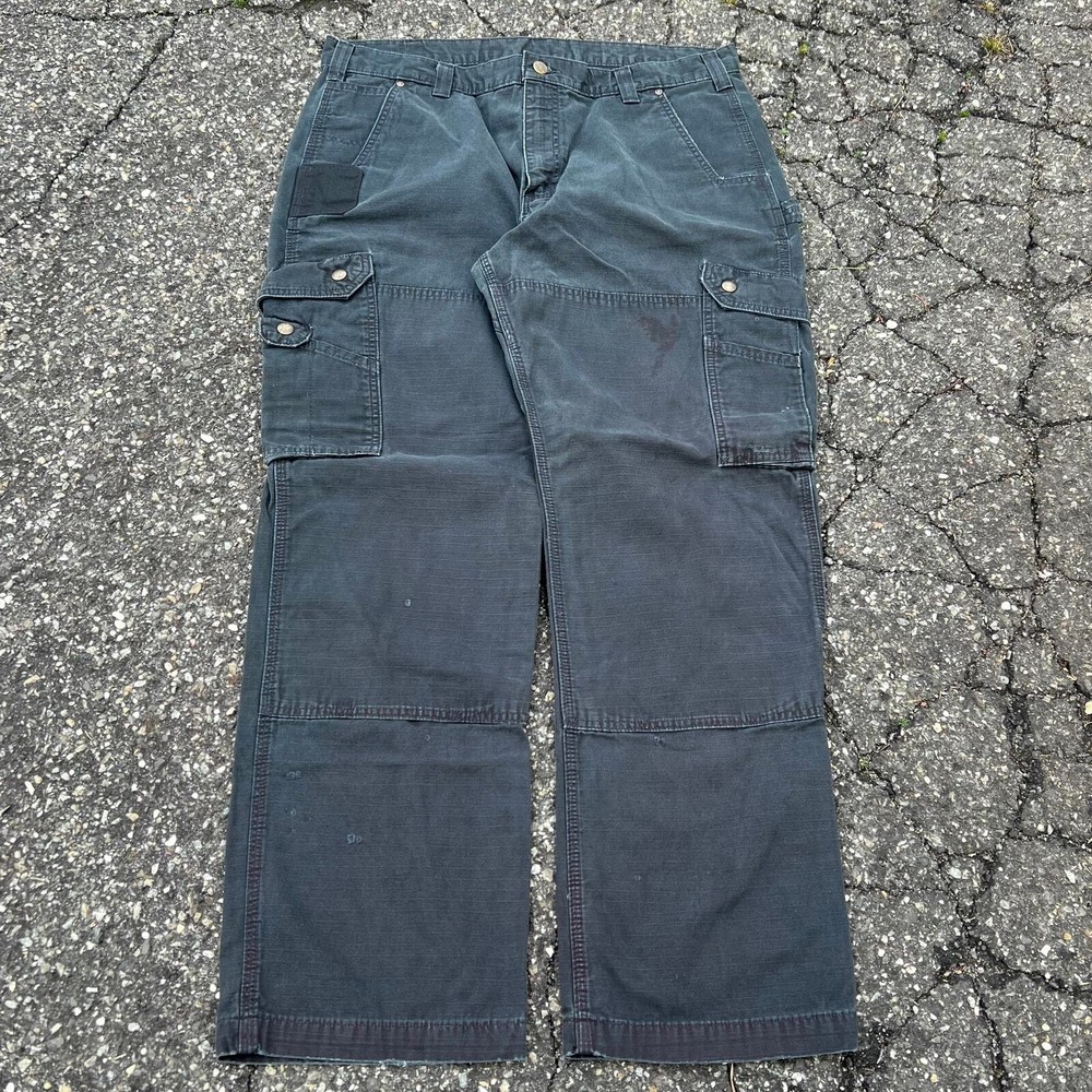 Vintage y2k black Carhartt cargo work wear carpenter pants