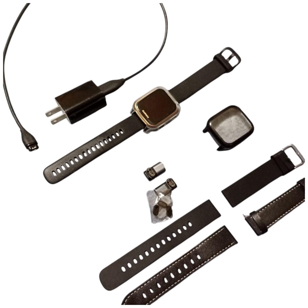 Garmin Venu Sq Smartwatch with Black Leather Band Suica Compatible Pre-Owned