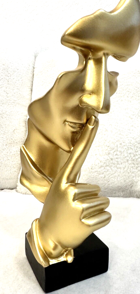 Thinker Statue Silence is Gold Modern Decor Creative Abstract Art Figurine