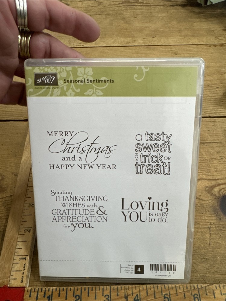 SEASONAL SENTIMENTS 121130 Stampin' Up! Cling Rubber Stamp Set Christmas-image
