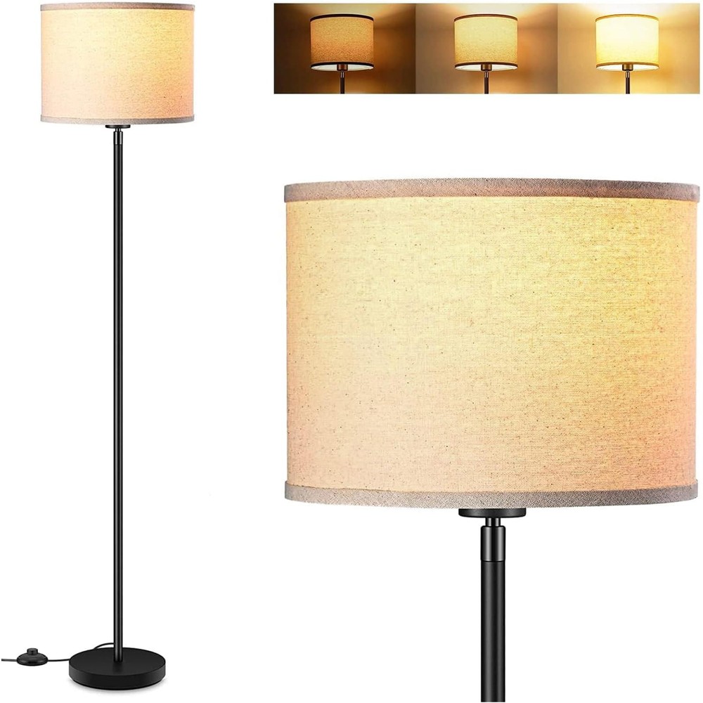 Modern Small Standing Floor Lamp with Lampshade for Living Room Bedroom