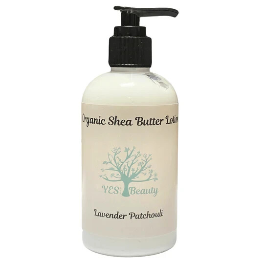 Handmade Body Lotion Organic Shea Butter - Lavender Patchouli - 8 oz