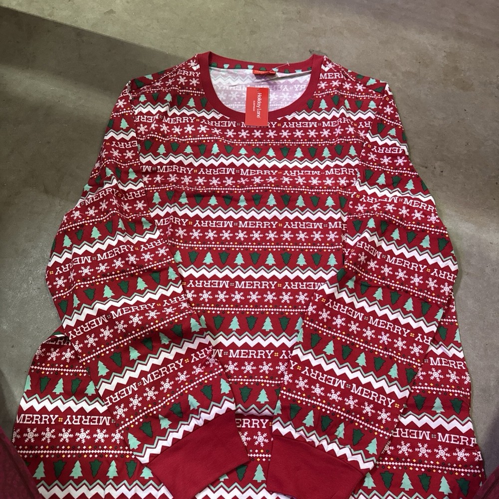 Holiday Lane Womens Long Sleeve Fairisle Pajama Set Size Large NWT
