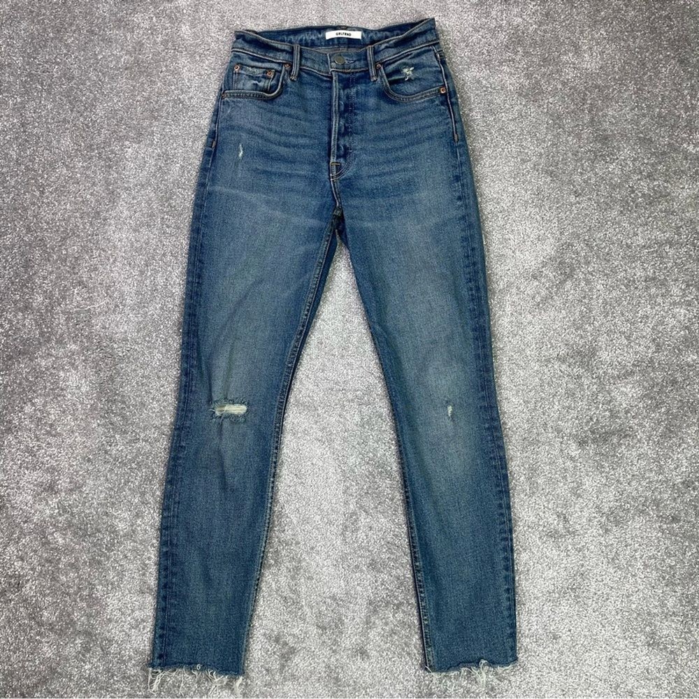 GRLFRND Karolina Jeans Women's 25 Blue Skinny Ankle High Rise Dark Denim Stretch