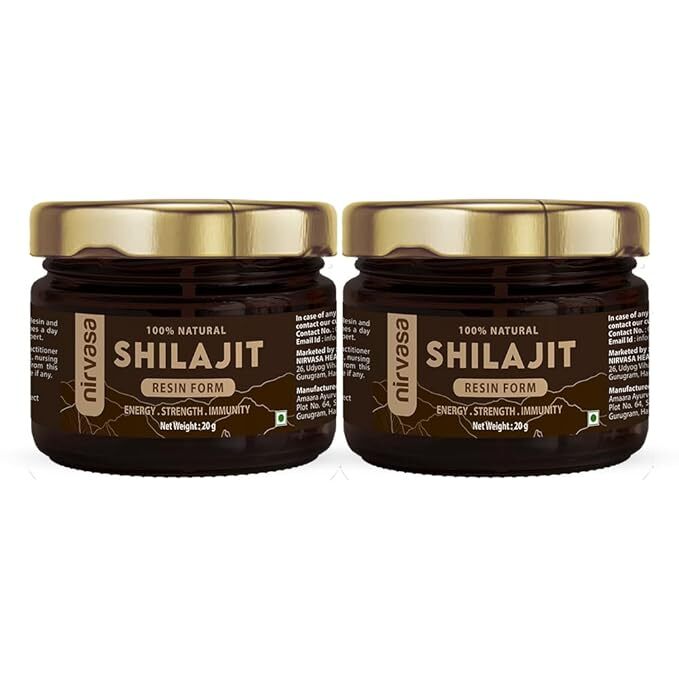 Nirvasa Pure Original Himalayan Shilajit Improve Strength,Resin pack of 2 , 20g