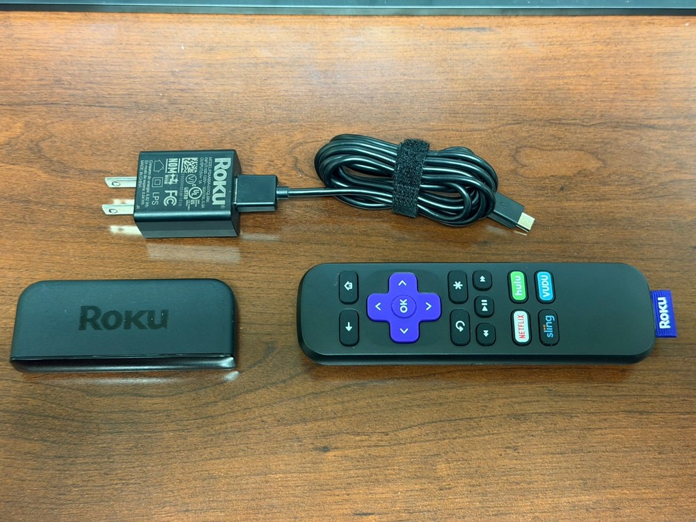 Roku Express Media Streamer - 3700X - Black  - Remote (RC102) and Power Adapter