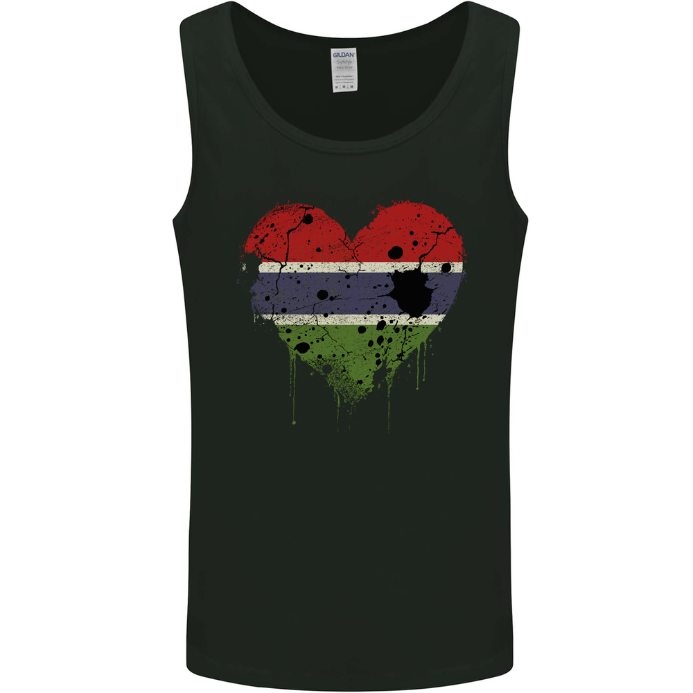 Love Gambia Flag Gambian Day Football Mens Vest Tank Top