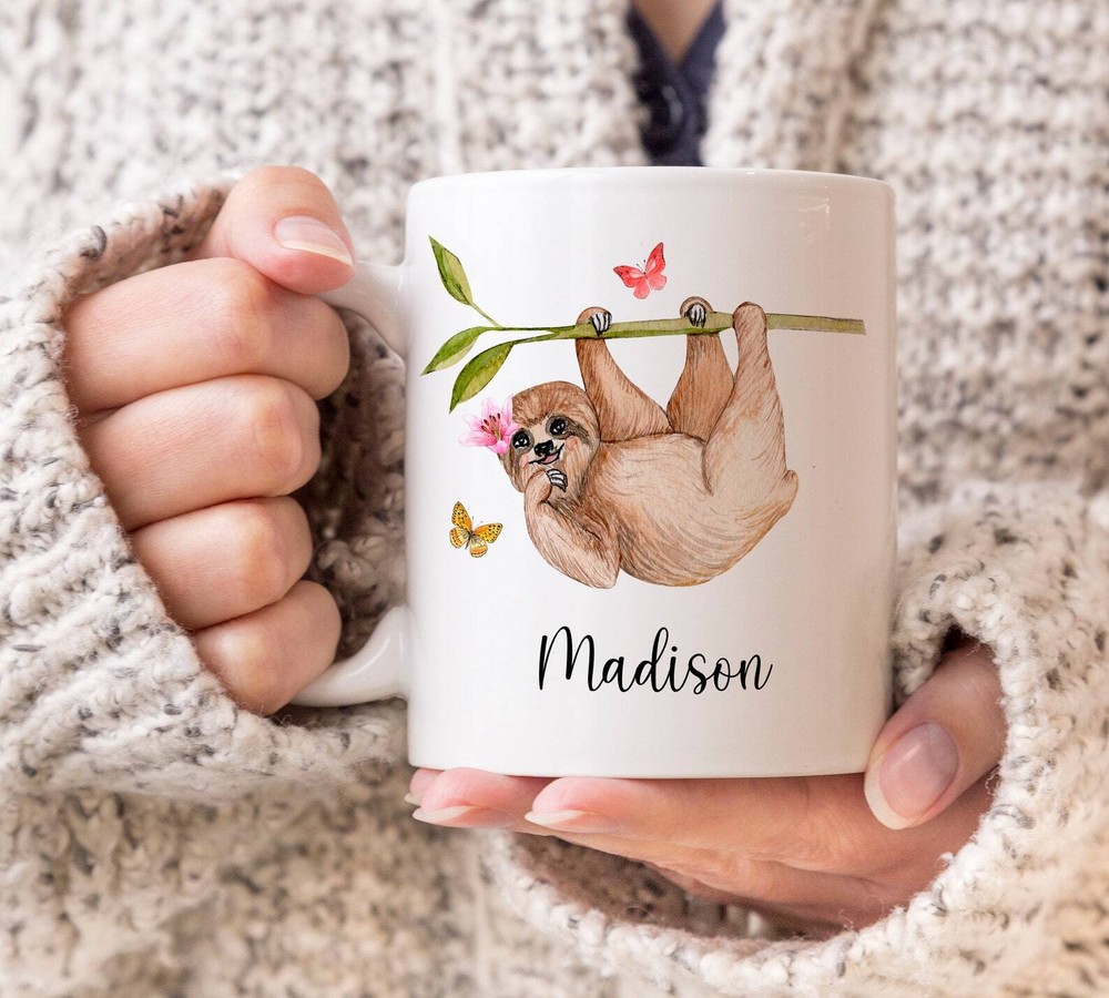 Sloth Coffee Mug Sloth Lover Gift Gift For Her Personalized Sloth Mug