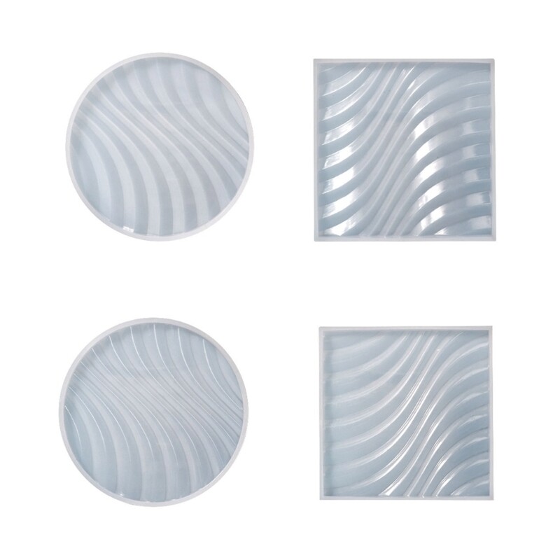 Wavy Round Resin Jewelry Tray Silicone Mold DIY Craft Cup Mat