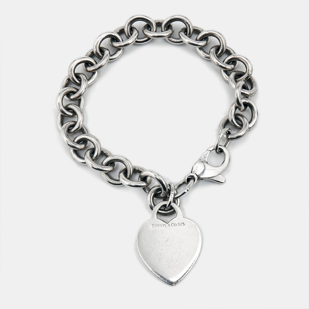 Tiffany & Co Sterling Silver Heart Tag Bracelet