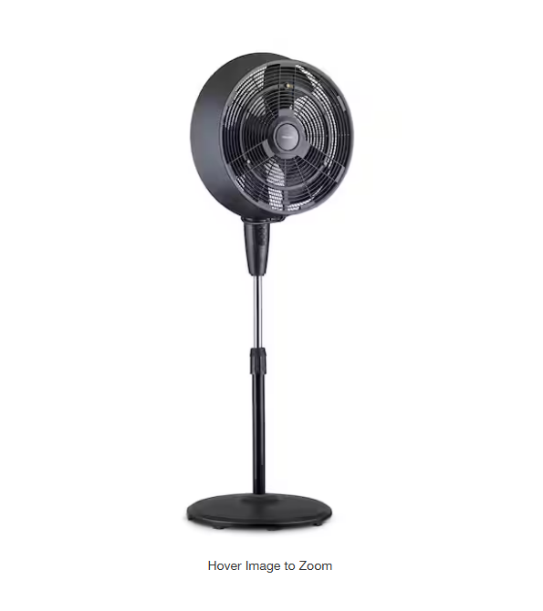 NewAir 18 in. 3-Speed Wide-Angle Oscillating Outdoor Misting Fan and Pedestal #1
