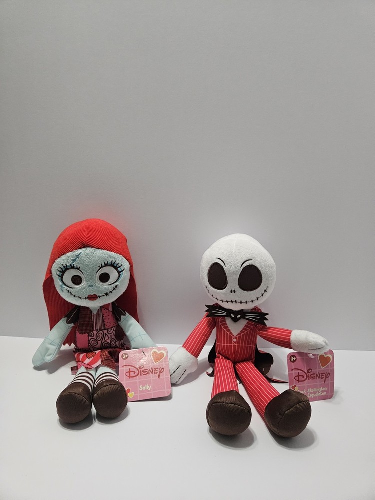 Disney Nightmare Before Christmas Jack Skellington & Sally Plush Toys Set