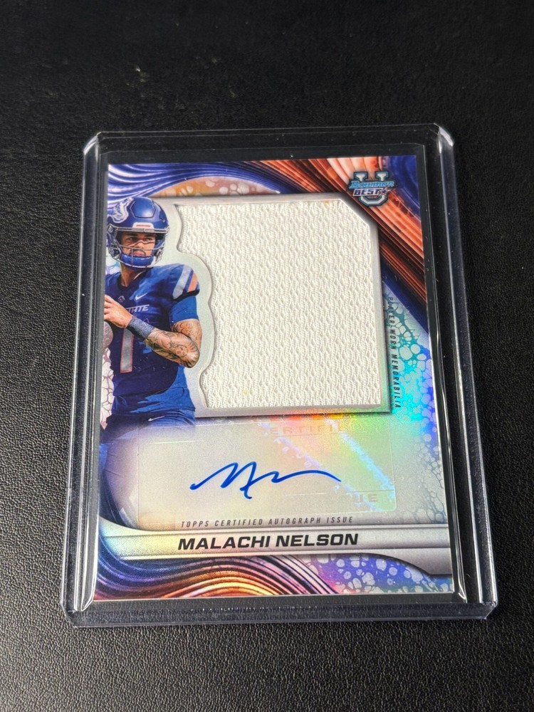 2024 Bowman's Best Malachi Nelson Boise State Jumbo Jersey Relic Auto