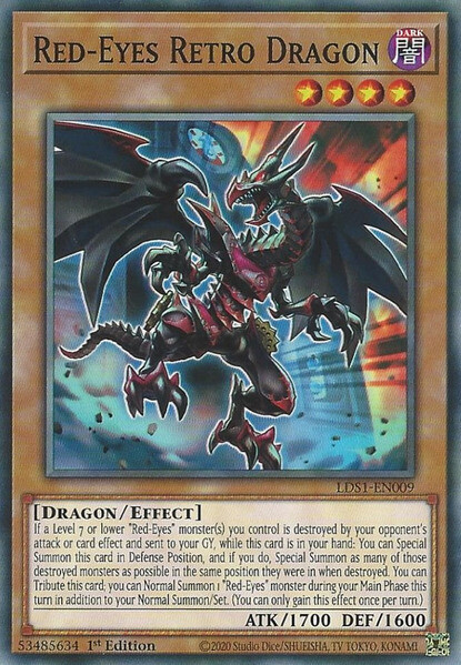 Red-Eyes Retro Dragon - LDS1-EN009 - Common - 1st Edition x3 - Near Mint