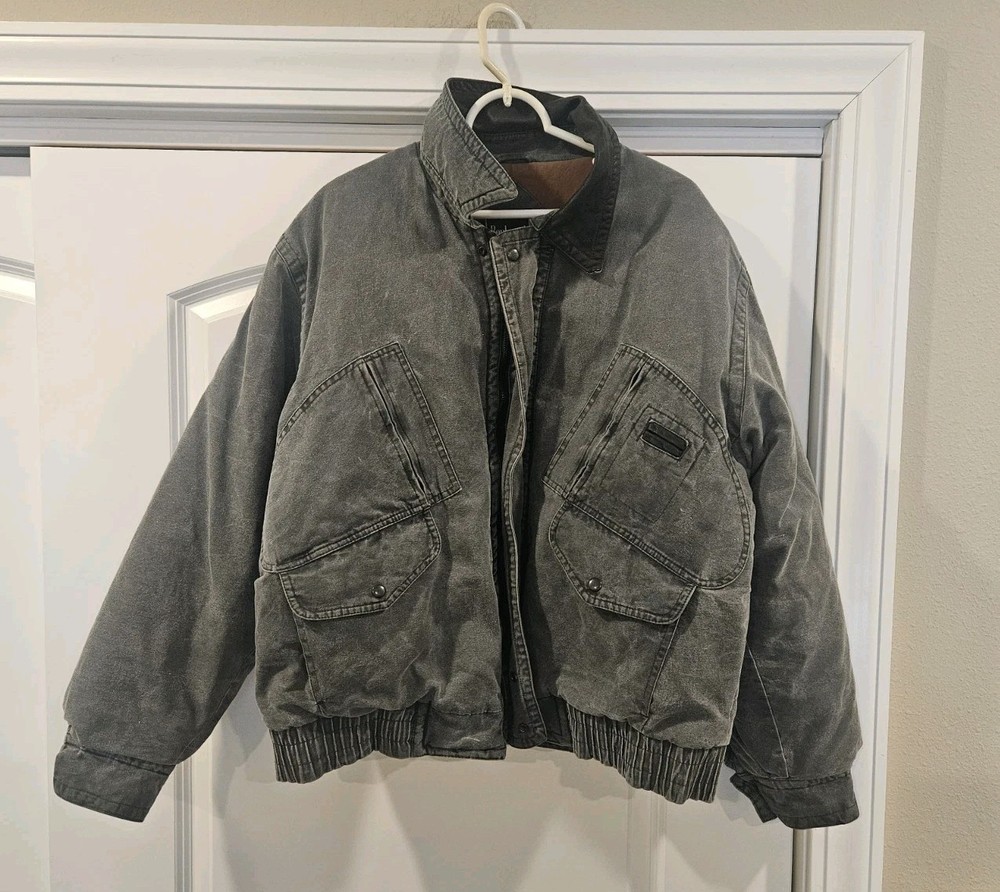 Boulevard by Block Mens VTG Denim Bomber Jacket  Quilted Lining L. Dadcore  Y2K