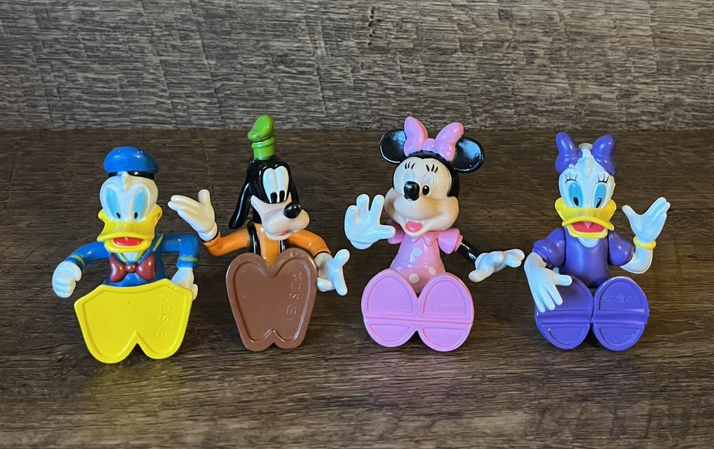 VTG Disney Posable Action Figures - Donald Goofy Minnie Daisy Fast Shipping