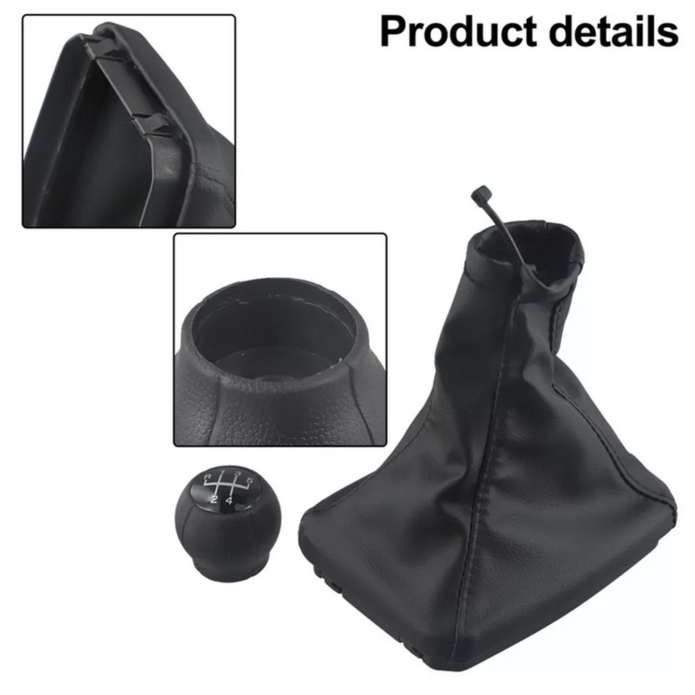 Black 5 Speed Gear Knob and Gear Shift Gaiter for Opel Meriva A 2003 2010