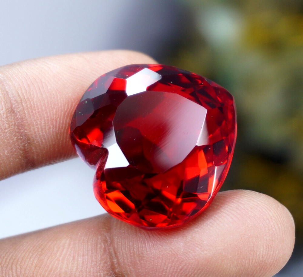 AAA+ Natural Brazilian 62.75 Ct Heart Shape Red Topaz Certified Loose Gemstone