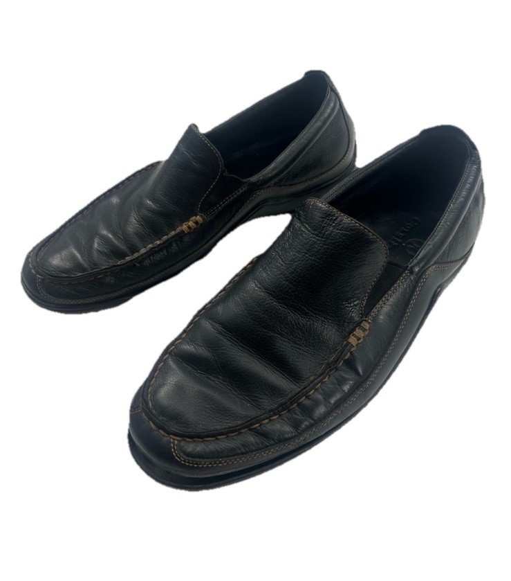 Men’s 10 1/2 M Cole Haan Tucker Venetian Black Leather Slip On shoes loafers