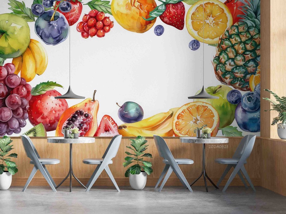 3D Fruit Watercolor Wall Murals Wallpaper Murals Wall Sticker 52