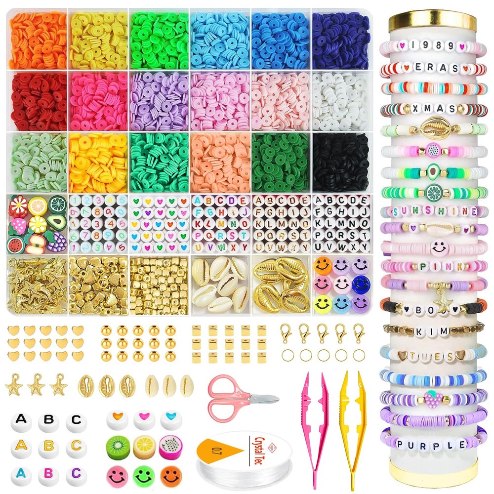 Back to School 5300 Clay Beads Bracelet Making Kit for Kids Arts and Crafts-image