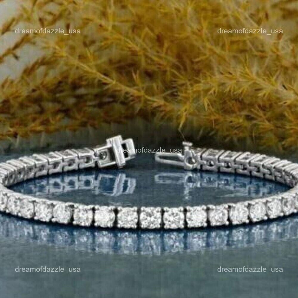 10K White Gold Lab Diamond Tennis Bracelet for Mother's Day Sale-image