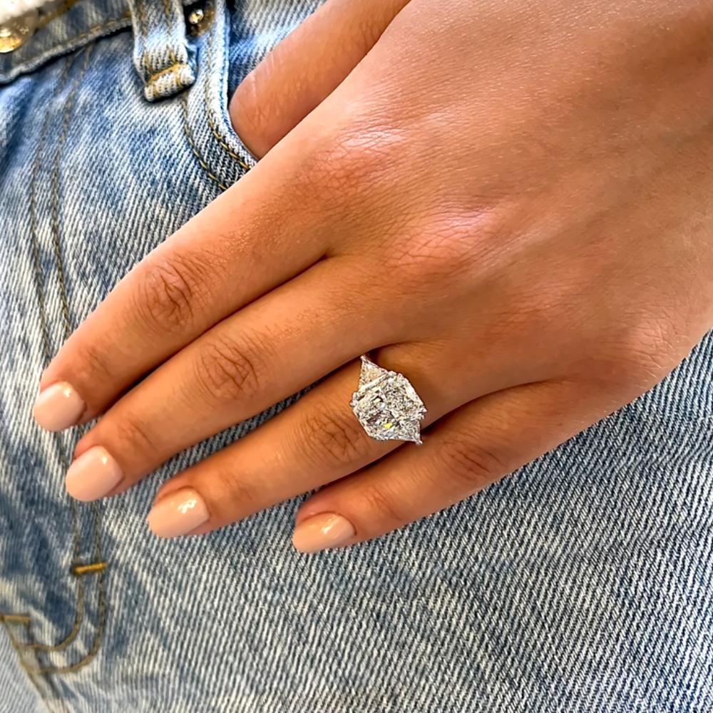 Radiant Cut 5.00 Ct IGI Lab Grown 14k White Gold Diamond Engagement Ring  8