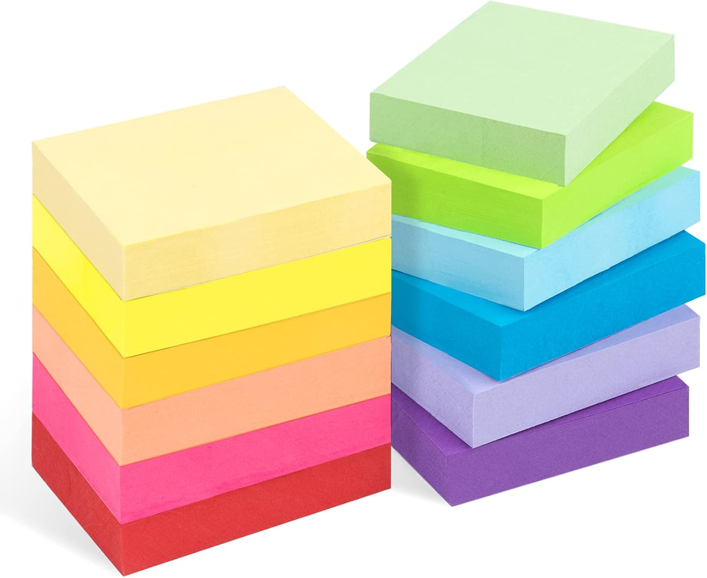 1200 Sheets Mini Sticky Notes - 2 X 1.5 Small Sticky Pads, Clean Removal, Bright