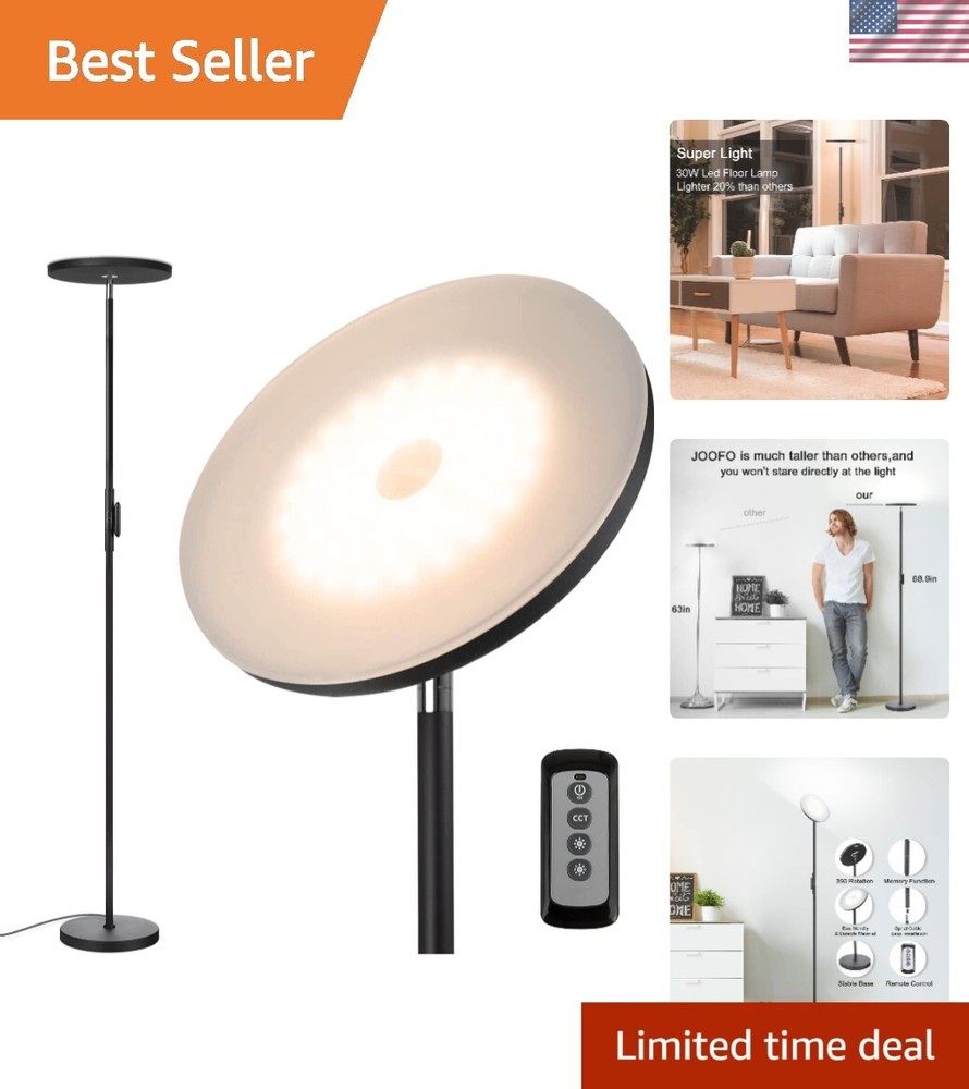 3-Color Modern Standing Floor Lamp - Remote & Touch Control for Cozy Spaces