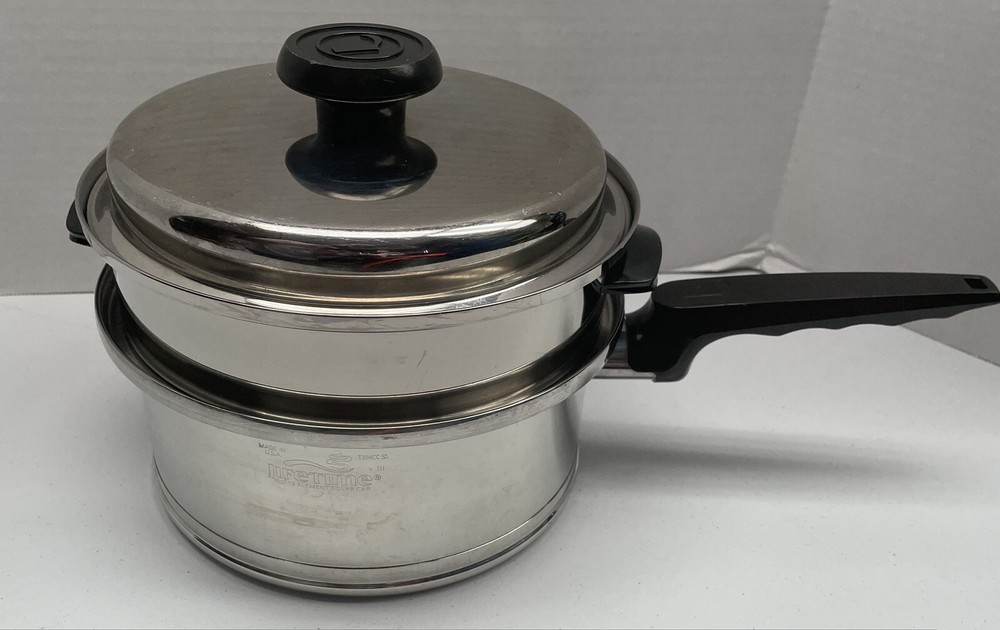 Lifetime T304CC SS 12 Element Solar Cap Stainless Double Boiler 9” Pan w/ Lid-image