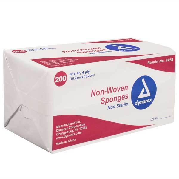 Dynarex Non-Woven Sponge Non-Sterile 200/Box Less Linting Than Standard Gauze
