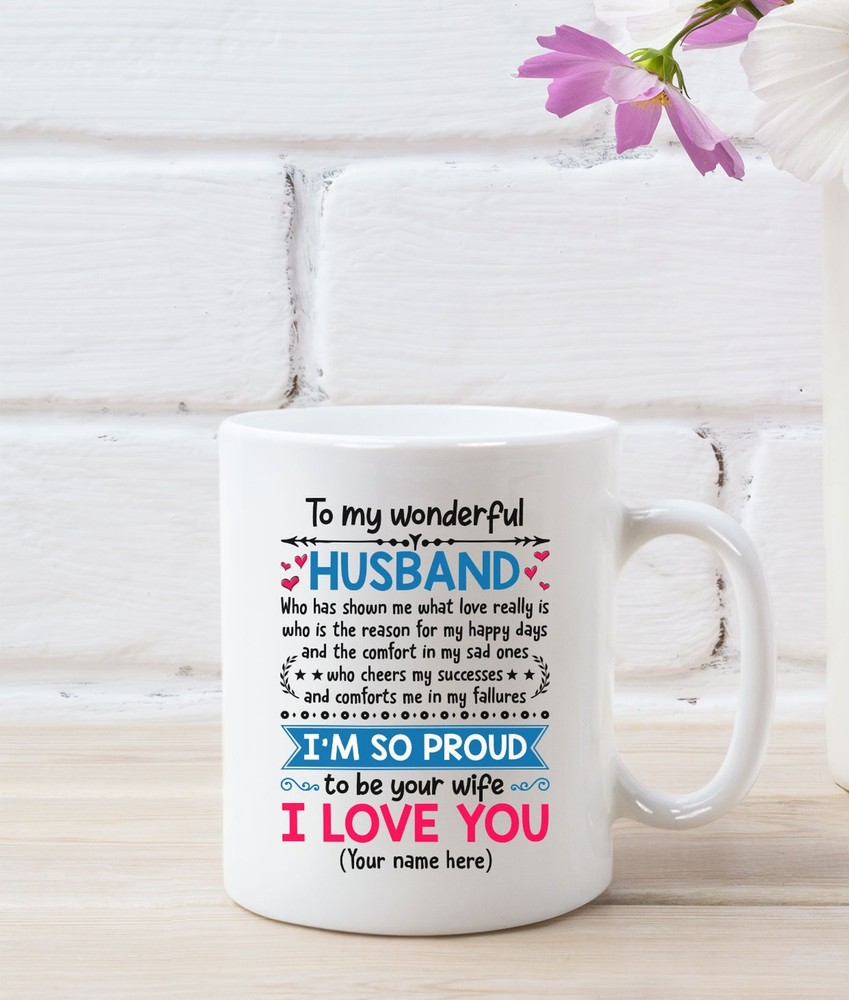 Personalized Wonderful Husband Coffee Mug Anniversary Gifts Gift From Wife To